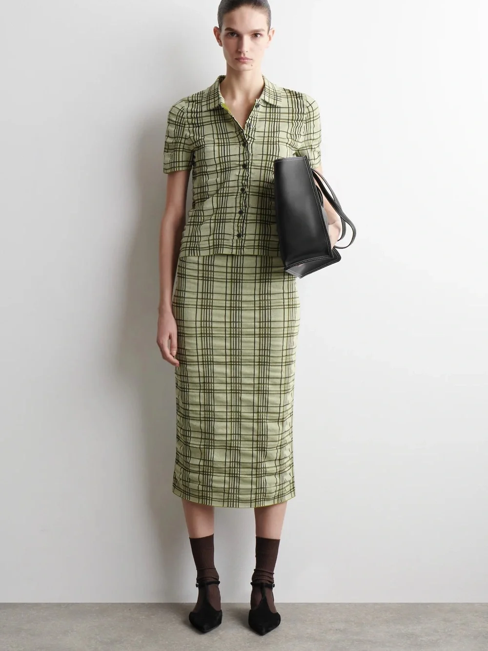 NWOT COS (size small) CHECKED COTTON-JACQUARD SHIRT